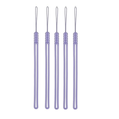 Silikon-Handschlaufe für Samsung Mi, iPhone 16, 15 Pro Max, Ausweis, Schlüssel, Schlüsselanhänger, Seil zum Aufhängen (5 Stück, lila) von HIKOO DAILY