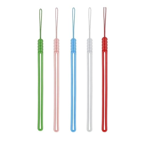 Silikon-Handschlaufe für Samsung Mi, iPhone 16, 15 Pro Max, Ausweis, Schlüssel, Schlüsselanhänger, Seil zum Aufhängen (5 Stück gemischt B) von HIKOO DAILY