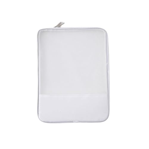 Transparente Schulaufbewahrungsmappe aus Papier, Aktentaschen, Raster, Dokumenten-Organizer, A4-Dateiordner, Tasche (weiß) von HIKOO DAILY