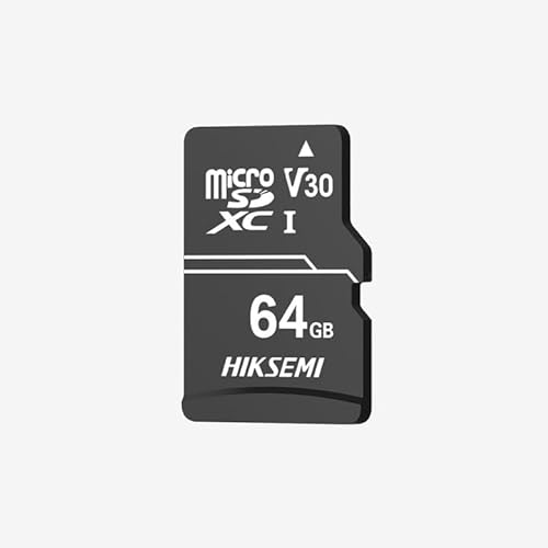HIKSEMI 64GB MicroSDHC Karte 64G/Class 10 und UHS-I mit TLCBis zu 92MB/s Lesegeschwindigkeit, 40MB/s Schreibgeschwindigkeit, V30 Full HD Video for Your Memories Schwarz,7 Jahre Garantie von HIKSEMI