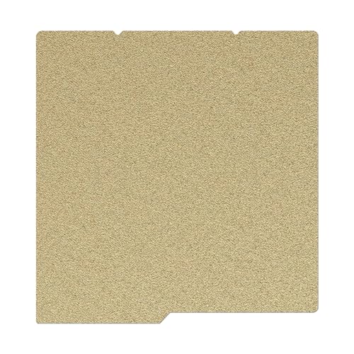 HIKUDIY 264X276mm Gold PEI Bauplatte für Kobra S1, Doppelseitig strukturierte PEI Plattform Federstahl Flexible Plattform Beheiztes Bett für Anycubic Kobra S1 Combo 3D Drucker von HIKUDIY