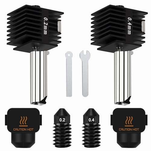 HIKUDIY 2PCS 0.2mm+0.4mm Hotend Kit für Bambu Lab A1/A1 Mini, 3D Drucker Teile Ersatzdruckkopf für Bambu Lab A1/A1 Mini 3D Drucker von HIKUDIY