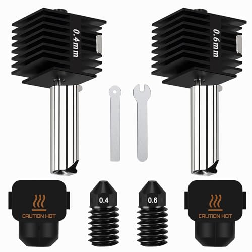 HIKUDIY 2PCS 0.4mm+0.6mm Hotend Kit für Bambu Lab A1/A1 Mini, 3D Drucker Teile Ersatzdruckkopf für Bambu Lab A1/A1 Mini 3D Drucker von HIKUDIY
