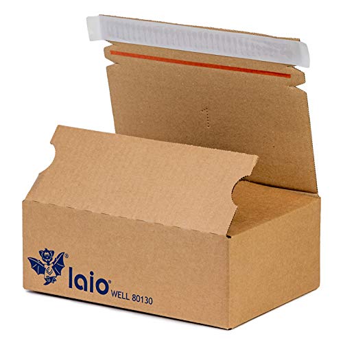 Laio Karton 230 × 160 × 80 mm, Versandkarton mit Blitzboden und Haftklebeverschluss, 25 St. von HILDE24