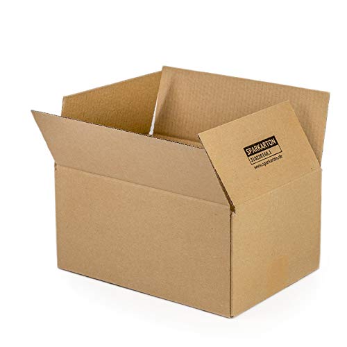 SPARKARTON Karton 310 × 220 × 150 mm, 1-Wellig Versandkarton, Kleine Schachtel Verpackung, 25 St. von HILDE24