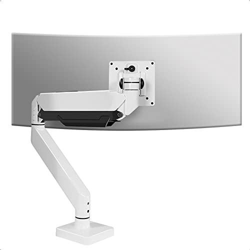 HILLPORT Weiß Monitor Halterung 17-43 Zoll PC Monitorhalterung Bildschirmhalterung Tragfähigkeit max 13,5KG, Vesa 75 & 100 mm Tischhalterung Monitor Arm M7P von HILLPORT