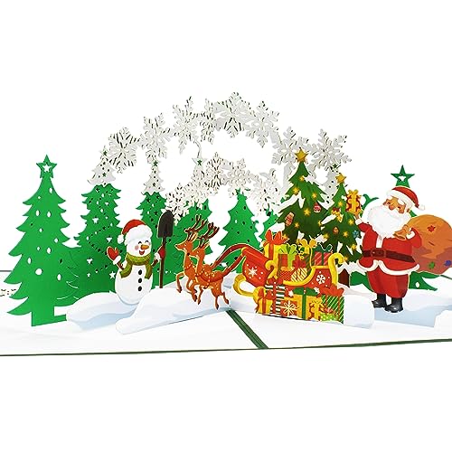 Pop-Up Karte Weihnachten, Weihnachtsgrußkarten-Sortiment mit Umschlägen, Grußkarten mit einzigartigen Designs, Dankeskarten für Lieben, Freunde und Familie (Weihnachten 4) von HILPATY