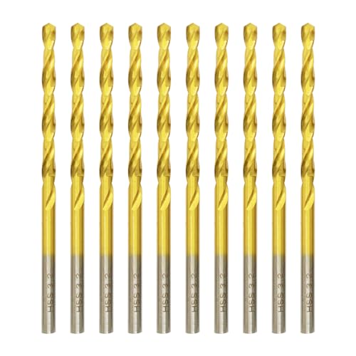 Titan HSS Metallbohrer 3.2mm x 65mm x 10pcs Professional Geschliffen Kobalt Spiralbohrer fur Edelstahl und Metall Titan HSS Metallbohrer 3.2mm x 65mm x 10pcs Professional Geschliffen Kobalt Spiralbohrer fur Edelstahl und Metall von HILPATY