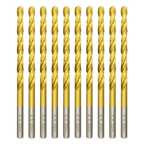 Titan HSS Metallbohrer 4.0mm x 75mm x 10pcs Professional Geschliffen Kobalt Spiralbohrer fur Edelstahl und Metall Titan HSS Metallbohrer 4.0mm x 75mm x 10pcs Professional Geschliffen Kobalt Spiralbohrer fur Edelstahl und Metall von HILPATY