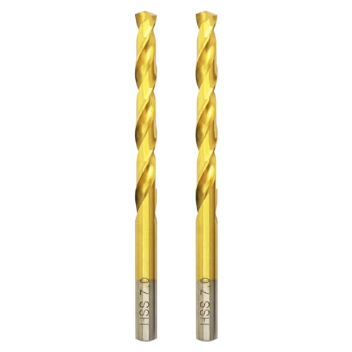 Titan HSS Metallbohrer 7.0mm x 109mm x 2pcs Professional Geschliffen Kobalt Spiralbohrer fur Edelstahl und Metall Titan HSS Metallbohrer 7.0mm x 109mm x 2pcs Professional Geschliffen Kobalt Spiralbohrer fur Edelstahl und Metall von HILPATY