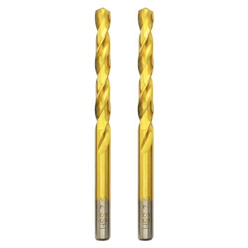 Titan HSS Metallbohrer 7.5mm x 109mm x 2pcs Professional Geschliffen Kobalt Spiralbohrer fur Edelstahl und Metall Titan HSS Metallbohrer 7.5mm x 109mm x 2pcs Professional Geschliffen Kobalt Spiralbohrer fur Edelstahl und Metall von HILPATY