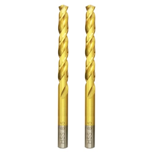 Titan HSS Metallbohrer 8.5mm x117mm x 2pcs Professional Geschliffen Kobalt Spiralbohrer fur Edelstahl und Metall Titan HSS Metallbohrer 8.5mm x117mm x 2pcs Professional Geschliffen Kobalt Spiralbohrer fur Edelstahl und Metall von HILPATY