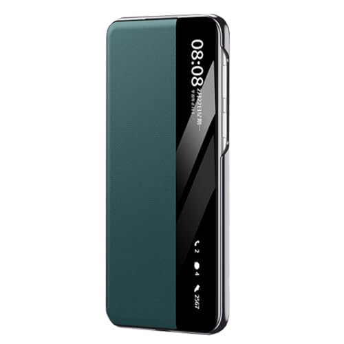 HILQBUFN Echtes Leder Hülle für Huawei Mate 70 Pro+/70 Pro/70, Klappbar Ständer Handyhülle mit Intelligenter View Fenster Klapp Geschäftlich Hülle,Grün,70 Pro HILQBUFN Echtes Leder Hülle für Huawei Mate 70 Pro+/70 Pro/70, Klappbar Ständer Handyhülle mit Intelligenter View Fenster Klapp Geschäftlich Hülle,Grün,70 Pro von HILQBUFN
