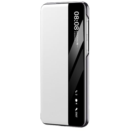 HILQBUFN Echtes Leder Hülle für Huawei Mate 70 Pro+/70 Pro/70, Klappbar Ständer Handyhülle mit Intelligenter View Fenster Klapp Geschäftlich Hülle,Weiß,70 Pro HILQBUFN Echtes Leder Hülle für Huawei Mate 70 Pro+/70 Pro/70, Klappbar Ständer Handyhülle mit Intelligenter View Fenster Klapp Geschäftlich Hülle,Weiß,70 Pro von HILQBUFN