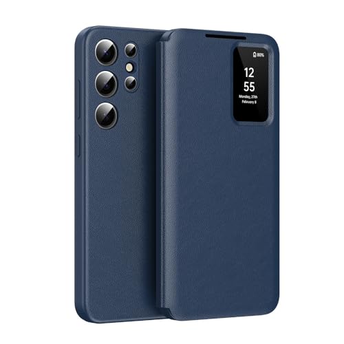 HILQBUFN Flip Mobile Phone Case for Samsung Galaxy S25 Ultra/S25 Plus/S25, Intelligent Sleep View Window Mobile Phone Case with Card Slots, Shockproof Leather Case, Blue, S25 Ultra HILQBUFN Flip Mobile Phone Case for Samsung Galaxy S25 Ultra/S25 Plus/S25, Intelligent Sleep View Window Mobile Phone Case with Card Slots, Shockproof Leather Case, Blue, S25 Ultra von HILQBUFN