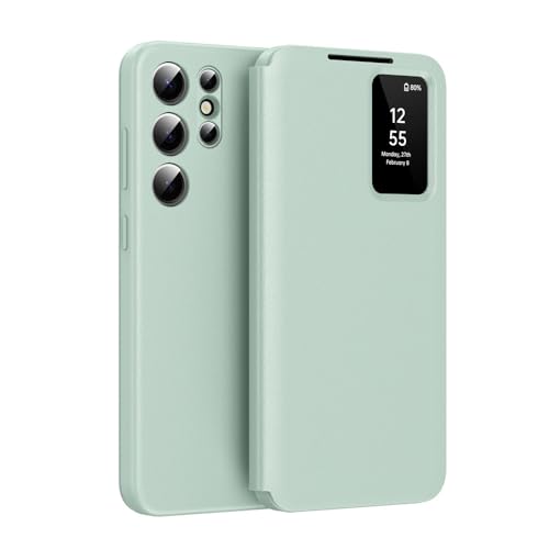 HILQBUFN Flip Mobile Phone Case for Samsung Galaxy S25 Ultra/S25 Plus/S25, Intelligent Sleep View Window Mobile Phone Case with Card Slots, Shockproof Leather Case, Green, S25 Ultra HILQBUFN Flip Mobile Phone Case for Samsung Galaxy S25 Ultra/S25 Plus/S25, Intelligent Sleep View Window Mobile Phone Case with Card Slots, Shockproof Leather Case, Green, S25 Ultra von HILQBUFN