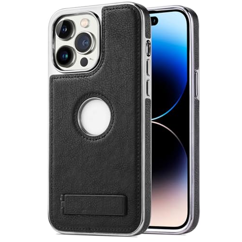 HILQBUFN Galvanised Case for iPhone 16 Pro Max/16 Pro/16 Plus/16, Ultra Thin Leather Case with View Logo, Stand, Shockproof Camera Protection, Mobile Phone Case, Black, 16 Pro HILQBUFN Galvanised Case for iPhone 16 Pro Max/16 Pro/16 Plus/16, Ultra Thin Leather Case with View Logo, Stand, Shockproof Camera Protection, Mobile Phone Case, Black, 16 Pro von HILQBUFN