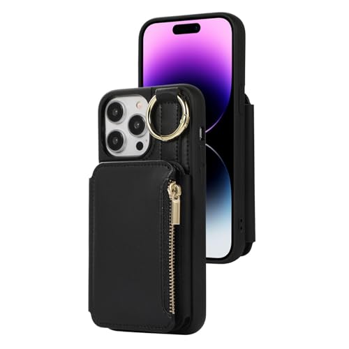 HILQBUFN Geldbörse Hülle für iPhone 16 Pro Max/16 Pro/16 Plus/16, Weiches Leder Cover mit Schultergurt Reißverschluss Kartenfächern Kratzfest Handyhülle,Schwarz,16 Plus HILQBUFN Geldbörse Hülle für iPhone 16 Pro Max/16 Pro/16 Plus/16, Weiches Leder Cover mit Schultergurt Reißverschluss Kartenfächern Kratzfest Handyhülle,Schwarz,16 Plus von HILQBUFN