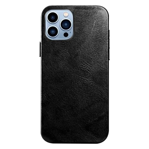 HILQBUFN Genuine Leather Case for iPhone 16 Pro Max/16 Pro/16 Plus/16, Retro Ultra Thin Mobile Phone Case Magnetic Wireless Charging Shockproof Case, Black, 16 Pro Max HILQBUFN Genuine Leather Case for iPhone 16 Pro Max/16 Pro/16 Plus/16, Retro Ultra Thin Mobile Phone Case Magnetic Wireless Charging Shockproof Case, Black, 16 Pro Max von HILQBUFN
