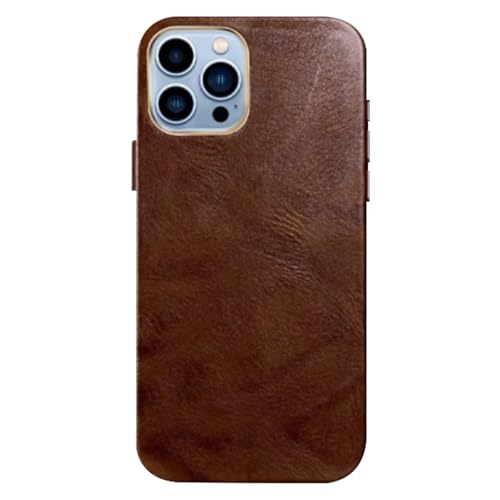 HILQBUFN Genuine Leather Case for iPhone 16 Pro Max/16 Pro/16 Plus/16, Retro Ultra Thin Mobile Phone Case Magnetic Wireless Charging Shockproof Case, Brown, 16 Pro Max HILQBUFN Genuine Leather Case for iPhone 16 Pro Max/16 Pro/16 Plus/16, Retro Ultra Thin Mobile Phone Case Magnetic Wireless Charging Shockproof Case, Brown, 16 Pro Max von HILQBUFN
