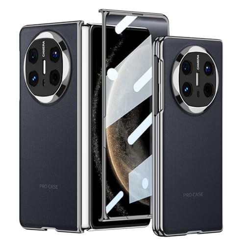 HILQBUFN Handyhülle Für Huawei Mate X6, Luxus Galvanisierte Hülle Displayschutz Ultradünnes PC Kratzfeste Harte Schutzhülle,Schwarz,Mate X6 von HILQBUFN