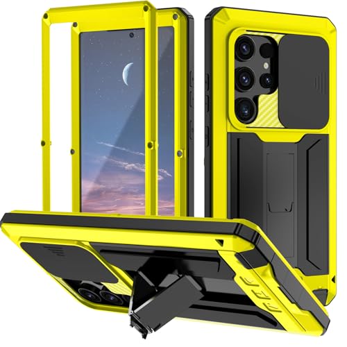 HILQBUFN Hülle für Samsung Galaxy S25 Ultra/S25 Plus/S25, Metall Ständer Handyhülle mit KameraSchutz Militärisch Stoßfeste Handytasche,Gelb,S25 Ultra HILQBUFN Hülle für Samsung Galaxy S25 Ultra/S25 Plus/S25, Metall Ständer Handyhülle mit KameraSchutz Militärisch Stoßfeste Handytasche,Gelb,S25 Ultra von HILQBUFN