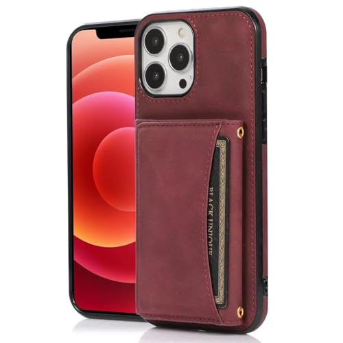 HILQBUFN Leather Case for iPhone 16 Pro Max/16 Pro/16 Plus/16, Non-Slip Business Mobile Phone Case with Card Slots, Magnetic Wallet Case, Red, 16 HILQBUFN Leather Case for iPhone 16 Pro Max/16 Pro/16 Plus/16, Non-Slip Business Mobile Phone Case with Card Slots, Magnetic Wallet Case, Red, 16 von HILQBUFN