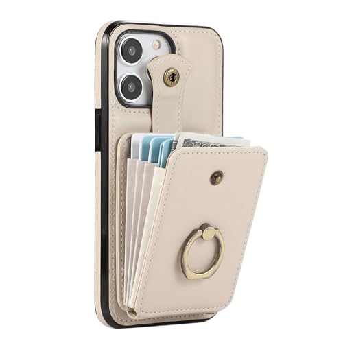 HILQBUFN Leder Hülle für iPhone 16 Pro Max/16 Pro/16 Plus/16, Drehen Ring Ständer Hülle mit Kartenfächern Stoßfeste Retro Geschäftlich Brieftasche Hülle,Weiß,16 Pro Max HILQBUFN Leder Hülle für iPhone 16 Pro Max/16 Pro/16 Plus/16, Drehen Ring Ständer Hülle mit Kartenfächern Stoßfeste Retro Geschäftlich Brieftasche Hülle,Weiß,16 Pro Max von HILQBUFN