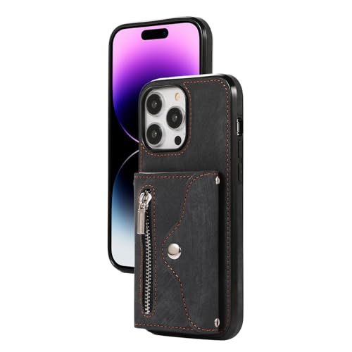 HILQBUFN Leder Hülle für iPhone 16 Pro Max/16 Pro/16 Plus/16, Geschäftlich Schutzhülle mit Kartenfächern Multifunktional Geldbörse Handytasche,Schwarz,16 Plus HILQBUFN Leder Hülle für iPhone 16 Pro Max/16 Pro/16 Plus/16, Geschäftlich Schutzhülle mit Kartenfächern Multifunktional Geldbörse Handytasche,Schwarz,16 Plus von HILQBUFN
