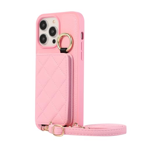 HILQBUFN Leder Hülle für iPhone 16 Pro Max/16 Pro/16 Plus/16, Kratzfest Schutzhülle mit Schultergurt Kartenfächern Geschäftlich Brieftasche Hülle,Rosa,16 Plus HILQBUFN Leder Hülle für iPhone 16 Pro Max/16 Pro/16 Plus/16, Kratzfest Schutzhülle mit Schultergurt Kartenfächern Geschäftlich Brieftasche Hülle,Rosa,16 Plus von HILQBUFN