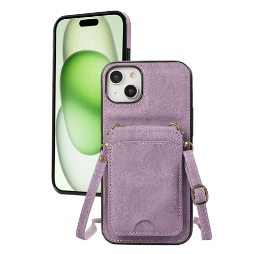 HILQBUFN Leder Hülle für iPhone 16 Pro Max/16 Pro/16 Plus/16, Ultradünne Stoßfeste Hülle mit Schultergurt Kartenfächern Ständer Brieftasche Hülle,Lila,16 Pro HILQBUFN Leder Hülle für iPhone 16 Pro Max/16 Pro/16 Plus/16, Ultradünne Stoßfeste Hülle mit Schultergurt Kartenfächern Ständer Brieftasche Hülle,Lila,16 Pro von HILQBUFN