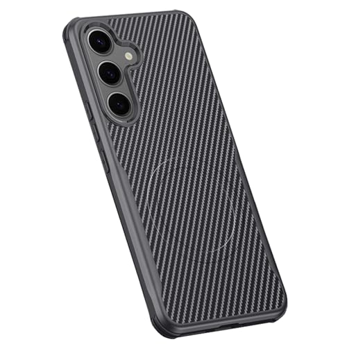 HILQBUFN Magnetic Case for Samsung Galaxy S25 Ultra/S25 Plus/S25, Shockproof Protective Mobile Phone Case, Carbon Fibre Pattern, Ultra Thin Mobile Phone Case, Black, S25 Plus HILQBUFN Magnetic Case for Samsung Galaxy S25 Ultra/S25 Plus/S25, Shockproof Protective Mobile Phone Case, Carbon Fibre Pattern, Ultra Thin Mobile Phone Case, Black, S25 Plus von HILQBUFN