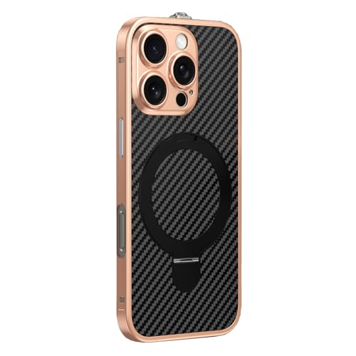 HILQBUFN Magnetic Case for iPhone 16 Pro Max/16 Pro/16, Metal Aluminium Alloy Mobile Phone Case with Stand, Shockproof Military Carbon Fibre Case, Metallic, 16 Promax HILQBUFN Magnetic Case for iPhone 16 Pro Max/16 Pro/16, Metal Aluminium Alloy Mobile Phone Case with Stand, Shockproof Military Carbon Fibre Case, Metallic, 16 Promax von HILQBUFN