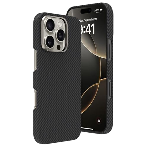 HILQBUFN Magnetic Case for iPhone 16 Pro Max/16 Pro/16 Plus/16, Shockproof Carbon Fibre Mobile Phone Case, Aluminium Alloy Camera Protection, Ultra Thin Case, Black, 16 PRO HILQBUFN Magnetic Case for iPhone 16 Pro Max/16 Pro/16 Plus/16, Shockproof Carbon Fibre Mobile Phone Case, Aluminium Alloy Camera Protection, Ultra Thin Case, Black, 16 PRO von HILQBUFN