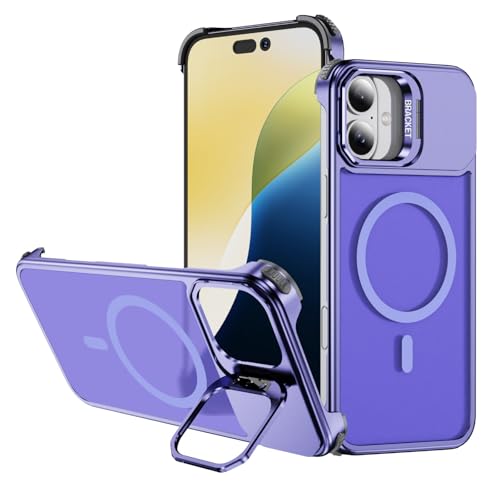 HILQBUFN Magnetische Handyhülle für iPhone 16 Pro Max/16 Pro/16 Plus/16, Stoßfeste Metall Hülle mit KameraSchutz Ständer Rahmenlos Ultradünne Hülle,Lila,16 Plus HILQBUFN Magnetische Handyhülle für iPhone 16 Pro Max/16 Pro/16 Plus/16, Stoßfeste Metall Hülle mit KameraSchutz Ständer Rahmenlos Ultradünne Hülle,Lila,16 Plus von HILQBUFN