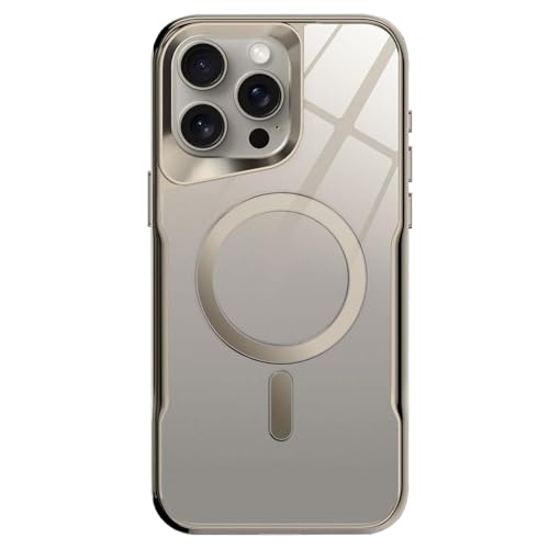 HILQBUFN Magnetische Hülle für iPhone 16 Pro Max/16 Pro/16 Plus/16, Galvanisierte KameraSchutz Handyhülle Support Kabelloses Laden Hülle,Grau,16 Pro von HILQBUFN