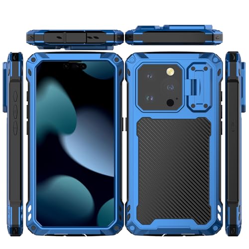 HILQBUFN Magnetische Hülle für iPhone 16 Pro Max/16 Pro/16 Plus/16, Militärisch Stoßfeste Handyhülle Kabelloses Laden Wasserdicht Schutzhülle,Blau,16 PRO von HILQBUFN