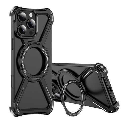 HILQBUFN Magnetische Hülle für iPhone 16 Pro Max/16 Pro/16 Plus/16, Ultradünne Aluminiumlegierung Handyhülle mit Drehen Ring Ständer Metall Hülle,Schwarz,16 Plus HILQBUFN Magnetische Hülle für iPhone 16 Pro Max/16 Pro/16 Plus/16, Ultradünne Aluminiumlegierung Handyhülle mit Drehen Ring Ständer Metall Hülle,Schwarz,16 Plus von HILQBUFN