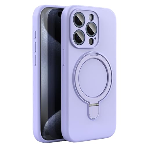 HILQBUFN Magnetische Ständer Hülle für iPhone 16 Pro Max/16 Pro/16 Plus/16, Echtes Flüssig Silikon Handyhülle KameraSchutz Stoßfeste Hülle,Lila,16 Plus HILQBUFN Magnetische Ständer Hülle für iPhone 16 Pro Max/16 Pro/16 Plus/16, Echtes Flüssig Silikon Handyhülle KameraSchutz Stoßfeste Hülle,Lila,16 Plus von HILQBUFN