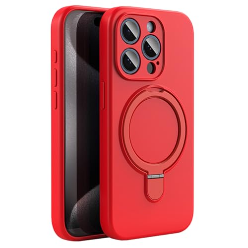 HILQBUFN Magnetische Ständer Hülle für iPhone 16 Pro Max/16 Pro/16 Plus/16, Echtes Flüssig Silikon Handyhülle KameraSchutz Stoßfeste Hülle,Rot,16 Plus HILQBUFN Magnetische Ständer Hülle für iPhone 16 Pro Max/16 Pro/16 Plus/16, Echtes Flüssig Silikon Handyhülle KameraSchutz Stoßfeste Hülle,Rot,16 Plus von HILQBUFN