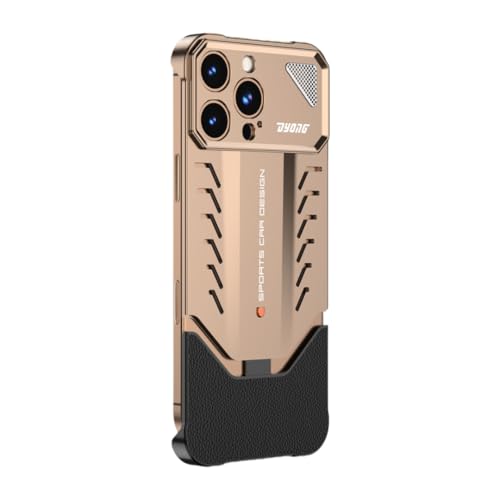 HILQBUFN Metal Case for iPhone 16 Pro Max/16 Pro/16 Plus/16, Aluminium Alloy Case Heat Dissipation Shockproof Ultra Thin Leather Mobile Phone Case, Gold, 16 Plus HILQBUFN Metal Case for iPhone 16 Pro Max/16 Pro/16 Plus/16, Aluminium Alloy Case Heat Dissipation Shockproof Ultra Thin Leather Mobile Phone Case, Gold, 16 Plus von HILQBUFN