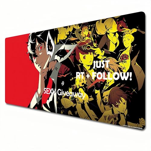 HILQBUFN Persona 5 Mauspad, XXL, schwarz und rot, großes Gaming-Mauspad, 900 x 400 cm, geeignet für Tastatur-Pads und Schreibtischunterlagen für das Heimbüro. Ren Amamiya (XXL) von HILQBUFN