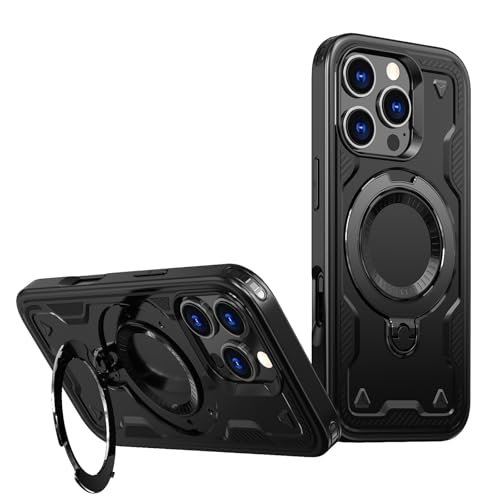 HILQBUFN Shockproof Mobile Phone Case for iPhone 16 Pro Max/16 Pro/16 Plus/16, Magnetic Wireless Charging Case, Rotating Ring Stand Mobile Phone Case, Black, 16 Plus HILQBUFN Shockproof Mobile Phone Case for iPhone 16 Pro Max/16 Pro/16 Plus/16, Magnetic Wireless Charging Case, Rotating Ring Stand Mobile Phone Case, Black, 16 Plus von HILQBUFN