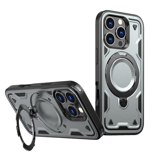 HILQBUFN Stoßfeste Handyhülle für iPhone 16 Pro Max/16 Pro/16 Plus/16, Magnetische Kabelloses Laden Hülle Drehen Ring Ständer Handyhülle,Grau,16 Pro HILQBUFN Stoßfeste Handyhülle für iPhone 16 Pro Max/16 Pro/16 Plus/16, Magnetische Kabelloses Laden Hülle Drehen Ring Ständer Handyhülle,Grau,16 Pro von HILQBUFN