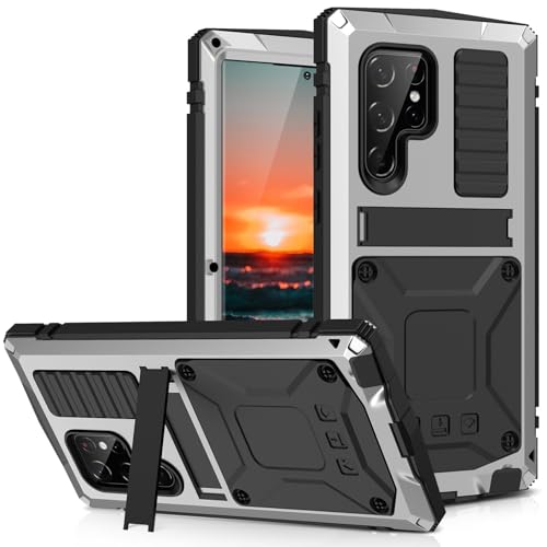 HILQBUFN Ultra Thin Case for Samsung Galaxy S25 Ultra/S25 Plus/S25, Metal Stand Mobile Phone Case, Full Cover, Shockproof Protective Case, Silver, S25 Plus HILQBUFN Ultra Thin Case for Samsung Galaxy S25 Ultra/S25 Plus/S25, Metal Stand Mobile Phone Case, Full Cover, Shockproof Protective Case, Silver, S25 Plus von HILQBUFN