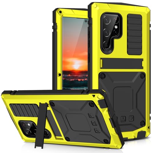 HILQBUFN Ultra Thin Case for Samsung Galaxy S25 Ultra/S25 Plus/S25, Metal Stand Mobile Phone Case, Full Cover, Shockproof Protective Case, Yellow, S25 HILQBUFN Ultra Thin Case for Samsung Galaxy S25 Ultra/S25 Plus/S25, Metal Stand Mobile Phone Case, Full Cover, Shockproof Protective Case, Yellow, S25 von HILQBUFN