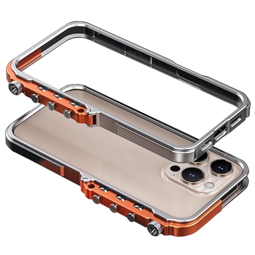 HILQBUFN Ultra Thin Case for iPhone 15 Pro Max/15 Pro/15 Plus/15, Aluminium Alloy Mobile Phone Case Magnetic Wireless Charging Metal Shockproof Case, Orange, 15 Pro HILQBUFN Ultra Thin Case for iPhone 15 Pro Max/15 Pro/15 Plus/15, Aluminium Alloy Mobile Phone Case Magnetic Wireless Charging Metal Shockproof Case, Orange, 15 Pro von HILQBUFN