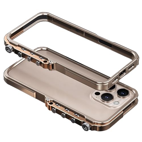 HILQBUFN Ultradünne Hülle für iPhone 15 Pro Max/15 Pro/15 Plus/15, Aluminiumlegierung Handyhülle Magnetische Kabelloses Laden Metall Stoßfeste Hülle,Gold,15 ProMax HILQBUFN Ultradünne Hülle für iPhone 15 Pro Max/15 Pro/15 Plus/15, Aluminiumlegierung Handyhülle Magnetische Kabelloses Laden Metall Stoßfeste Hülle,Gold,15 ProMax von HILQBUFN