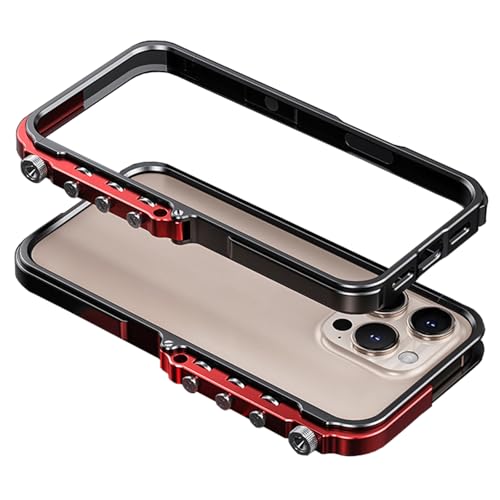 HILQBUFN Ultradünne Hülle für iPhone 15 Pro Max/15 Pro/15 Plus/15, Aluminiumlegierung Handyhülle Magnetische Kabelloses Laden Metall Stoßfeste Hülle,Rot,15 HILQBUFN Ultradünne Hülle für iPhone 15 Pro Max/15 Pro/15 Plus/15, Aluminiumlegierung Handyhülle Magnetische Kabelloses Laden Metall Stoßfeste Hülle,Rot,15 von HILQBUFN