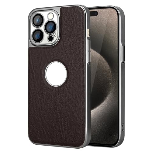 HILQBUFN Ultradünne Hülle für iPhone 16 Pro Max/16 Pro/16 Plus/16, Galvanisierte Leder Handyhülle mit Ansicht Logo Stoßfeste Schutzhülle,Grau,16 Pro Max HILQBUFN Ultradünne Hülle für iPhone 16 Pro Max/16 Pro/16 Plus/16, Galvanisierte Leder Handyhülle mit Ansicht Logo Stoßfeste Schutzhülle,Grau,16 Pro Max von HILQBUFN